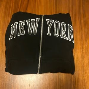 Cute Tillys, New York, black and white zip up hoodie from FULL 💗 TILT